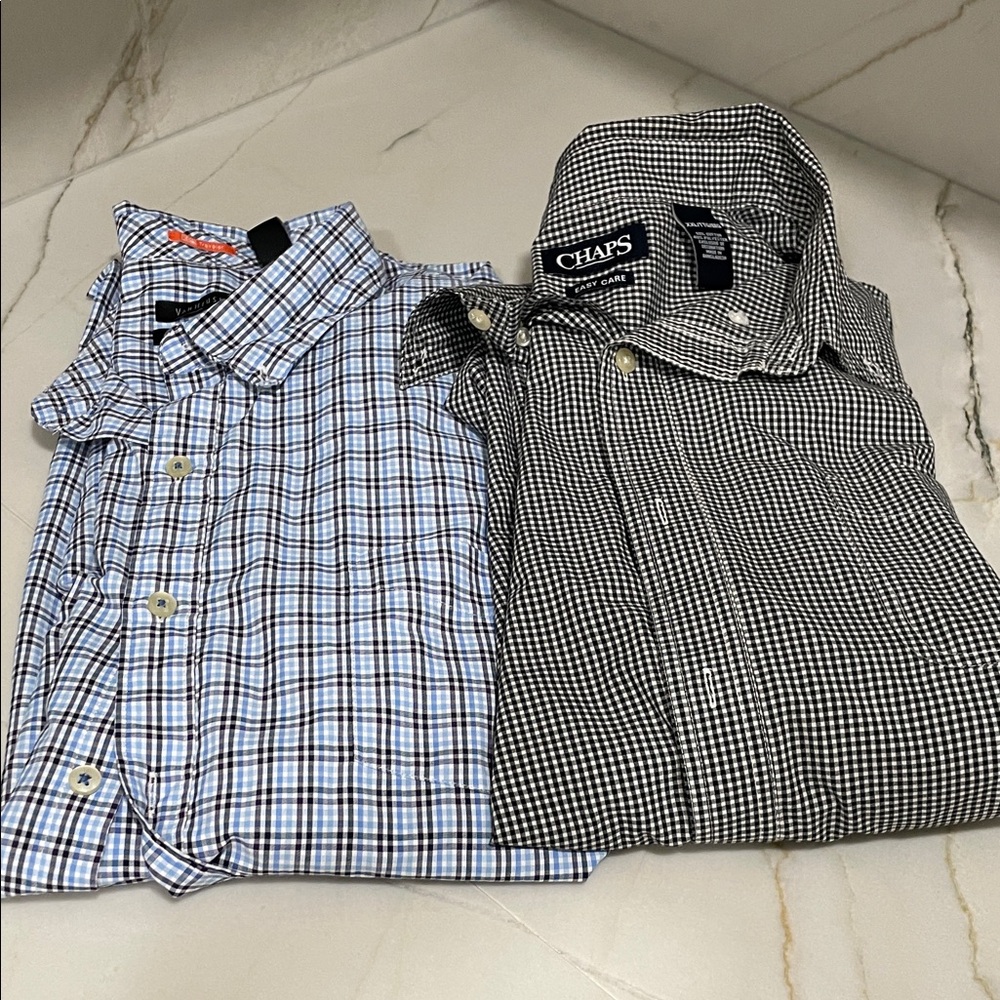 Bundle of  2 Chaps and VanHeusen Men’s Button Down Shirts